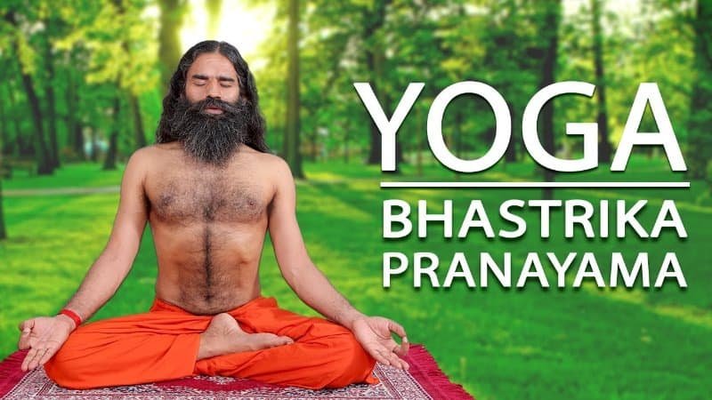 man doing the bhastrika pranayama technique 