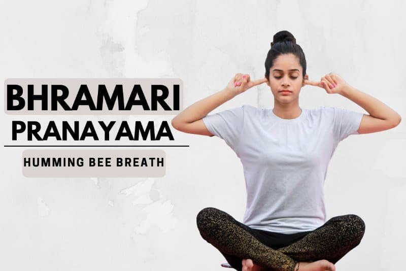 woman doing the bhramari pranayama technique